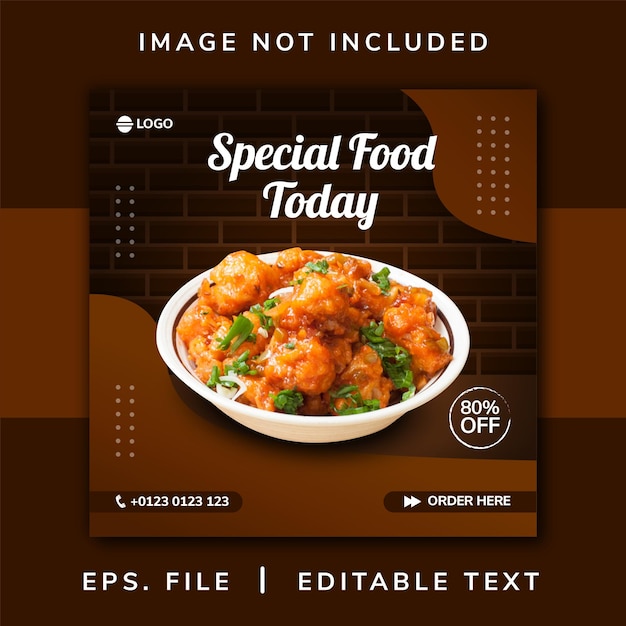 Food social media promotion and instagram banner post design