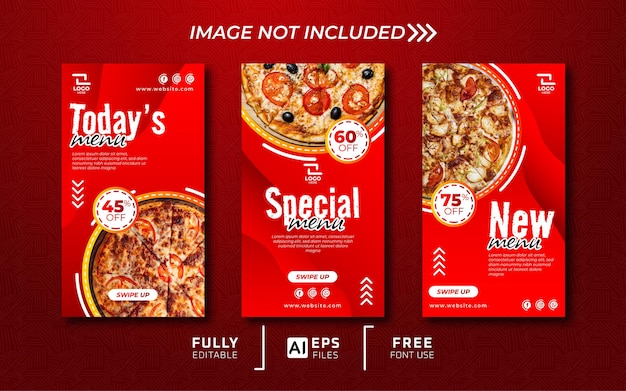 Vector food social media promotion instagram banner post