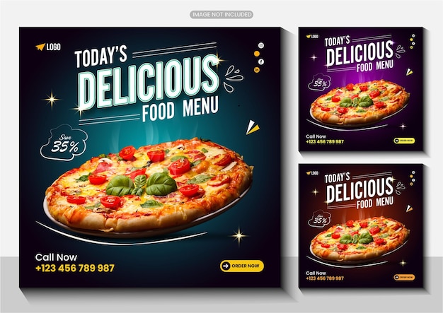 Vector food social media promotion and instagram banner template