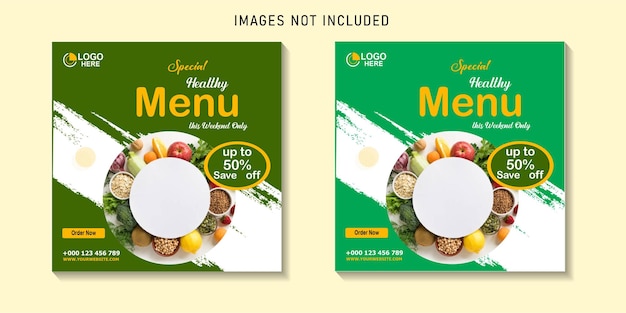 Food social media promotion and instagram post design template