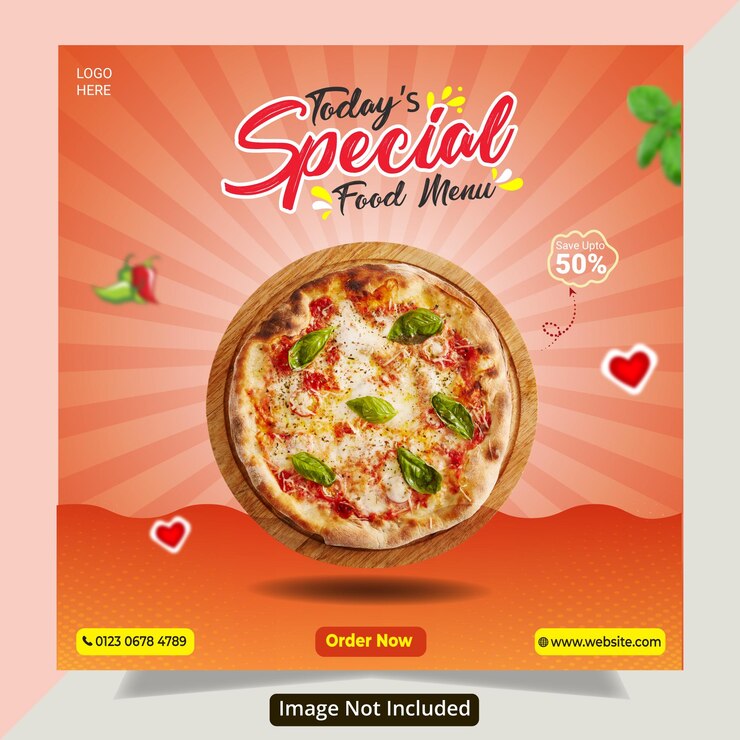 Food social media Special delicious pizza template