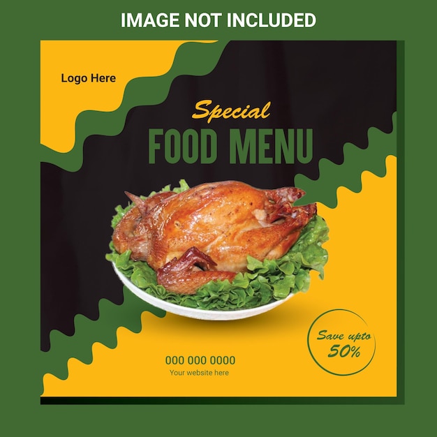 Vector food social media special post design template