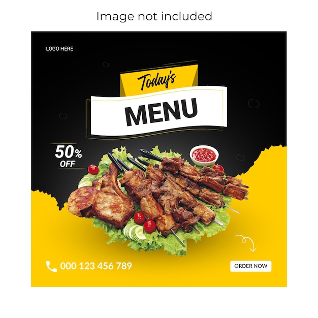 Vector food social media special  post design template