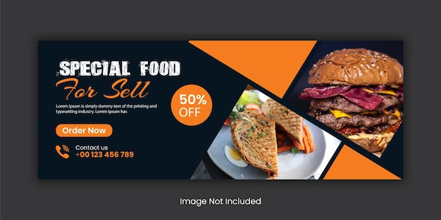 Vector food social media template design