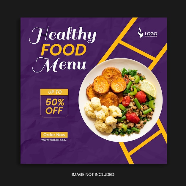 Vector food social media template instagram post design premium vector
