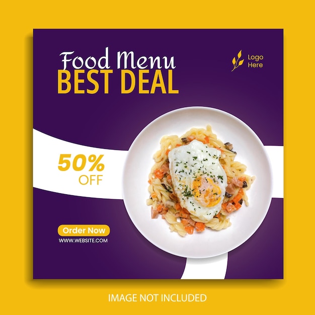 Vector food social media template instagram post design premium vector