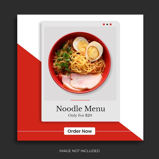 フードソーシャルメディアテンプレートレストランInstagram投稿フードメニューデザイン