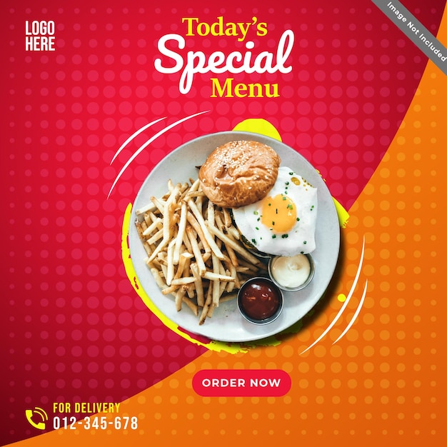 Food social media template