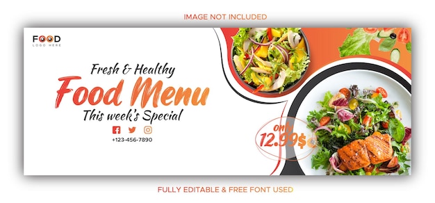 Food social media web banner post template