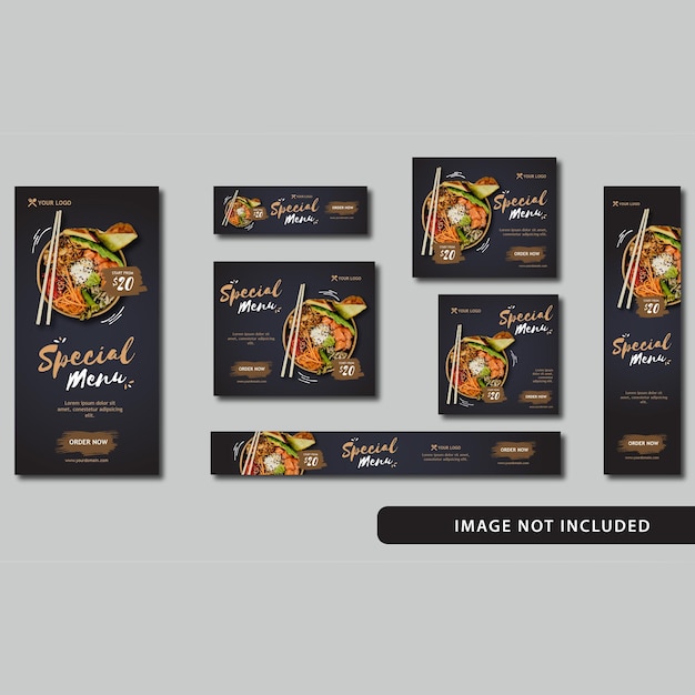 food social media and web banner for restaurant anyone can use this easily enjoy