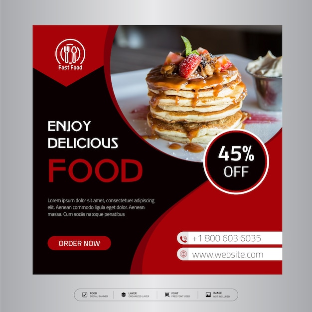 Food social media and web banner