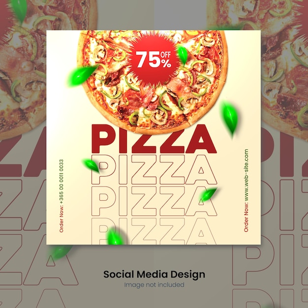 Vettore cibo social post design pizza