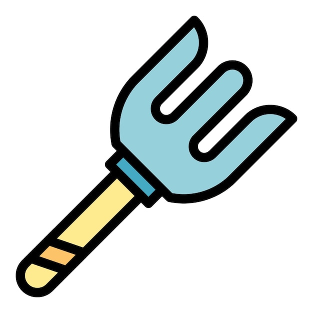 Food spatula icon outline vector Kitchen cooking Bbq tool color flat