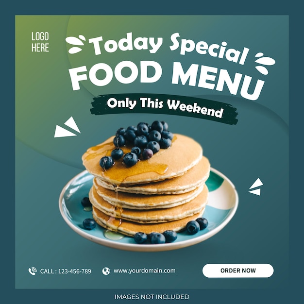 Food special menu social media post template