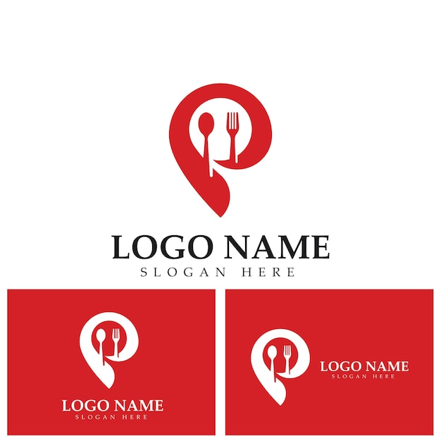 Логотип вектора пищевой ложки и вилки логотип кулинарии ресторан логотип вектор шаблона логотипа кафе