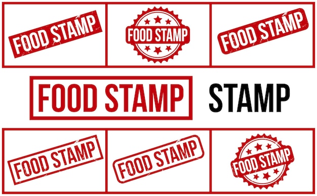 Food Stamp Rubber Stamp set Vector