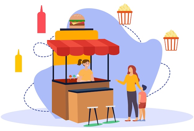 food stand concept illustration stylish and beautiful