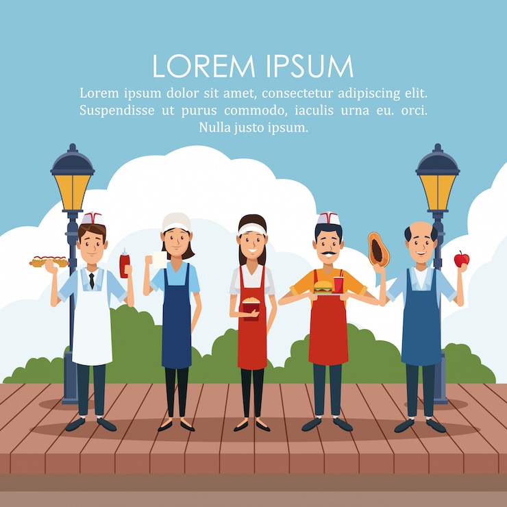 Vector food stand poster
