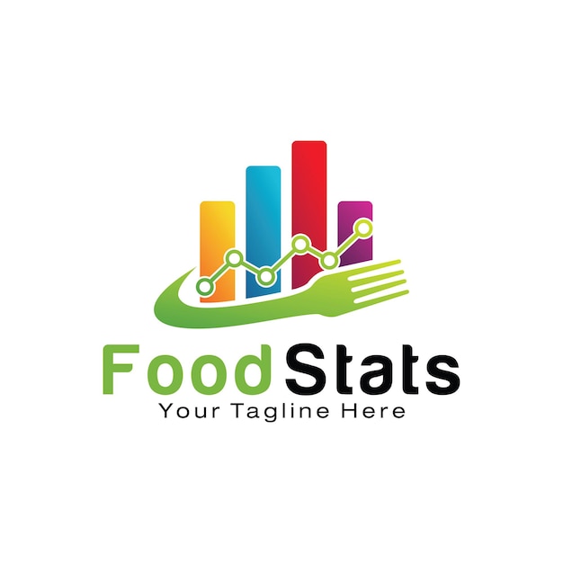 Шаблон дизайна логотипа food stats