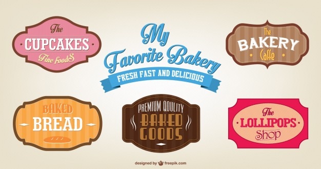 Vector food stickers