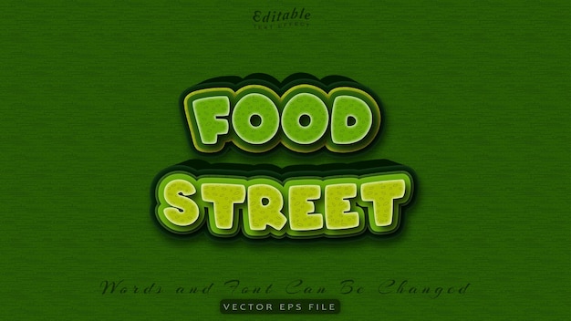 Food street text effect