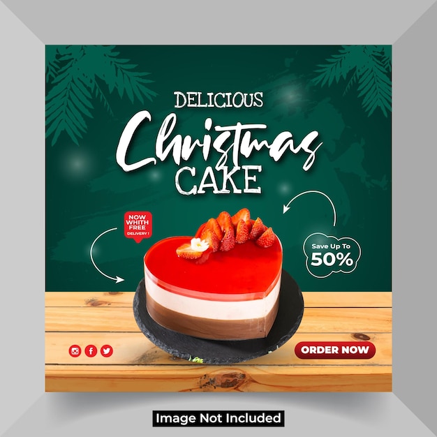 Vector food sweet cake social media banner promotion post instagram template