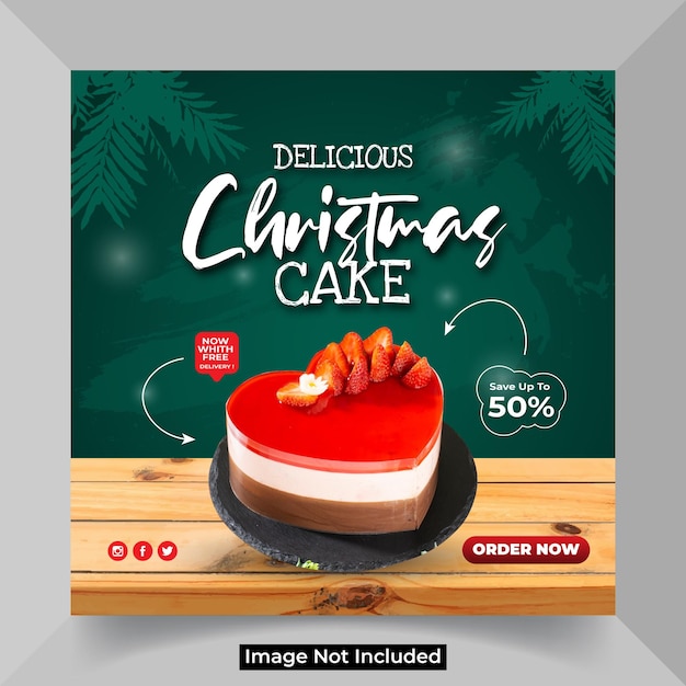 Food sweet cake social media banner promotion post instagram template