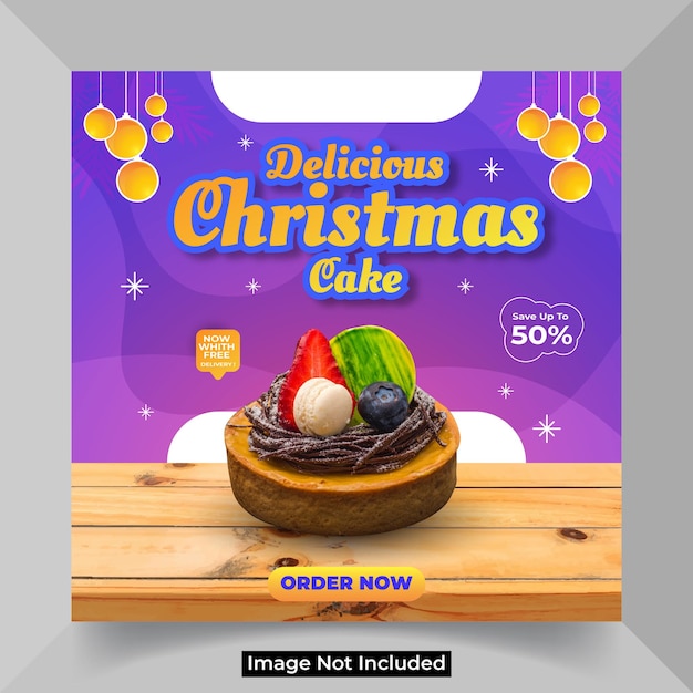 Vector food sweet cake social media banner promotion post instagram template