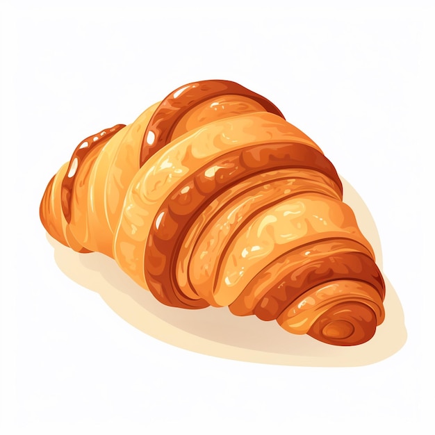 Vector food sweet croissant dessert pastry bakery icon breakfast vector isolated french illustra