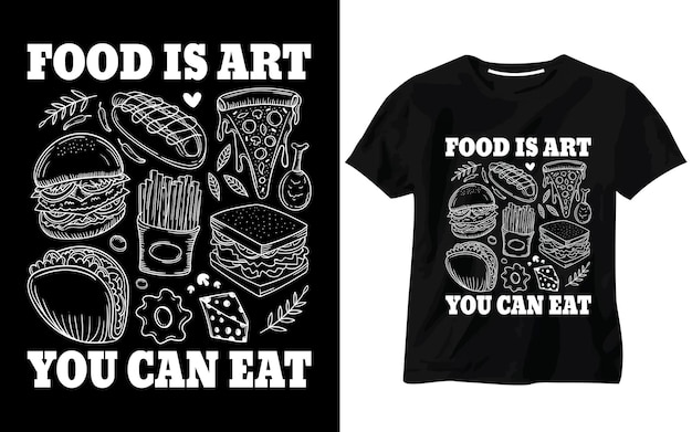 Вектор Дизайн футболки для еды