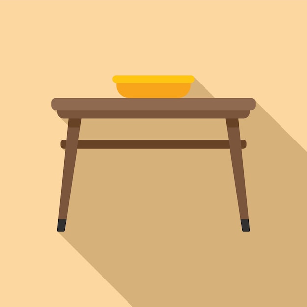 Food table icon flat vector Home furniture Cook decoration