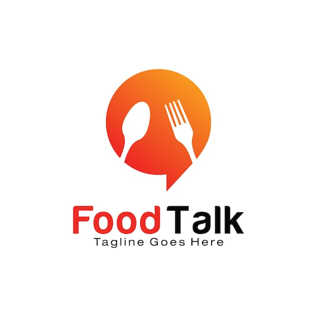 Vector food talk logo design template