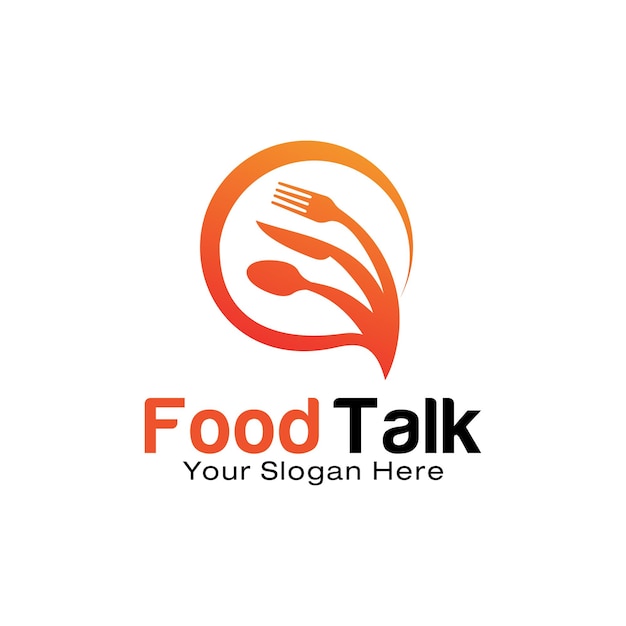 Food talk logo design template