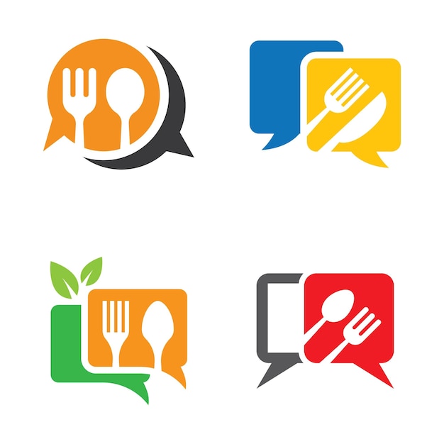 Food talk logo images illustration