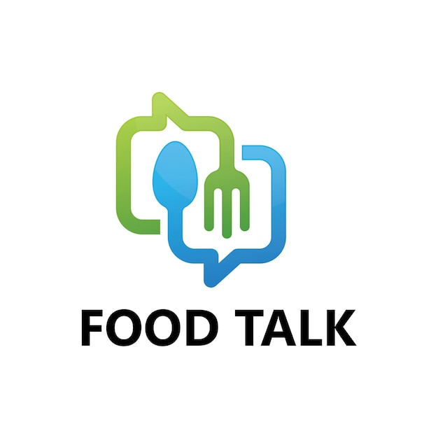 Food talk logo template design vector