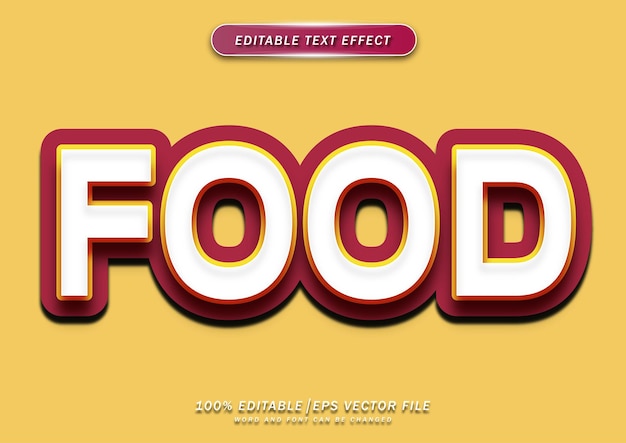 Food text editable effect