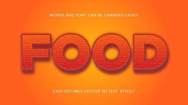 Food text editable font