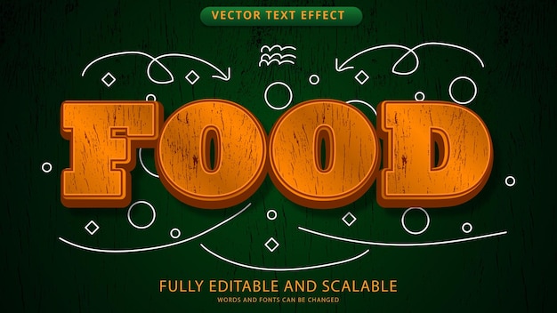 Vector food text effect editable eps file