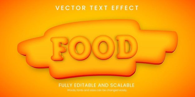 Vector food text effect editable