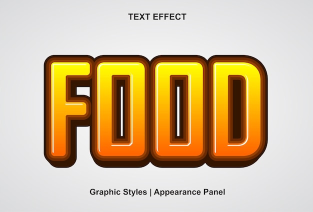 グラフィックスタイルと編集可能な食べ物のテキスト効果 グラフィックスタイルと編集可能な食べ物のテキスト効果