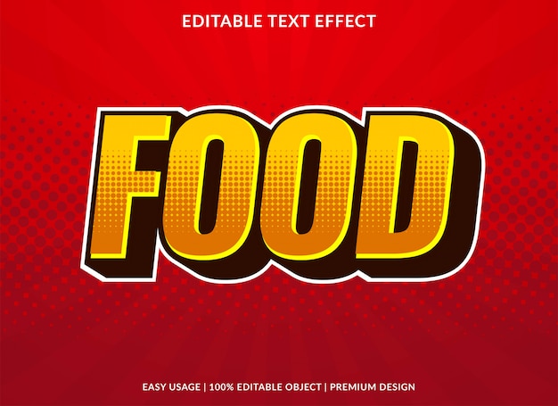 Food text effect with retro bold style