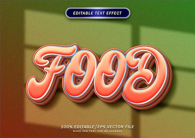 Food text style effect editable