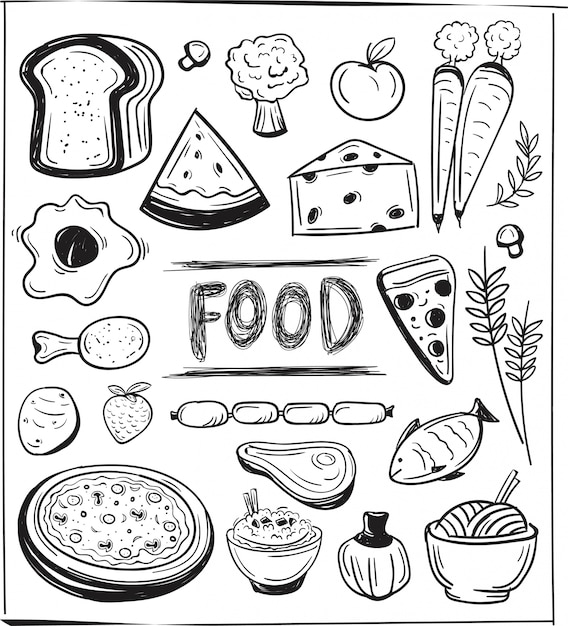 Doodle di tema alimentare