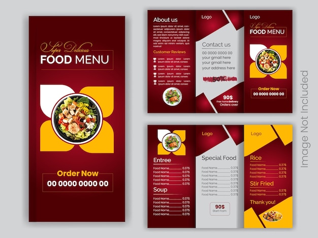 food three or tifold brochure design corporate business template for tri fold flyer tittle