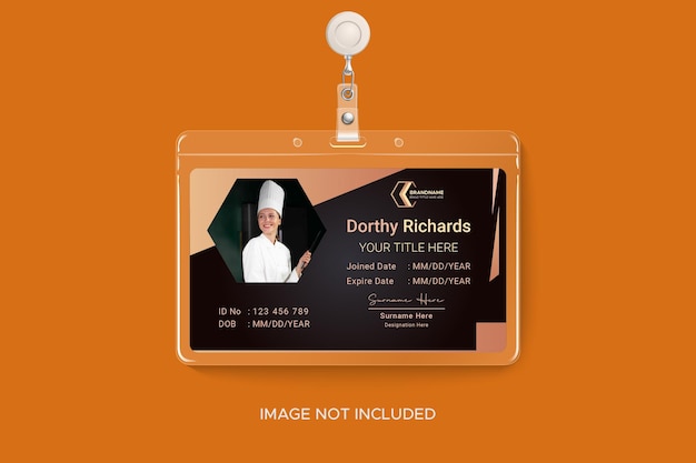 Food trainer horizontal identity card template