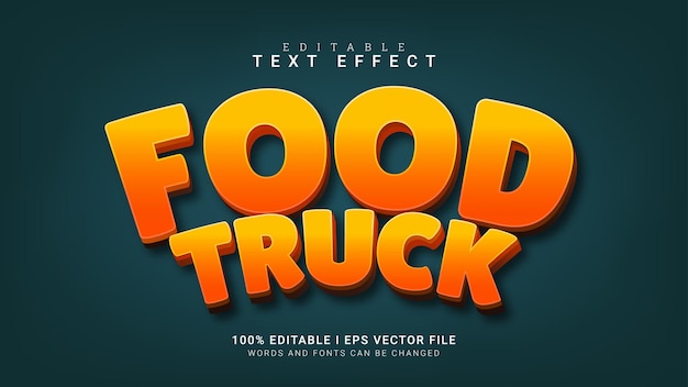 Food truck bewerkbare teksteffect vector