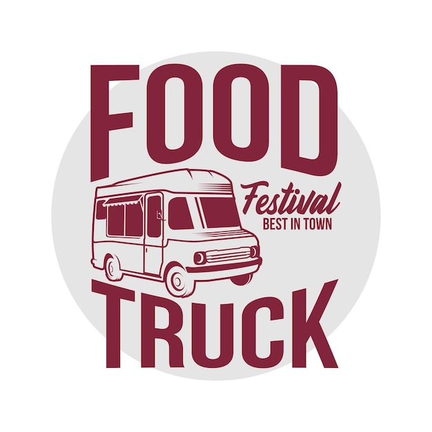 Food truck festival logo design vector