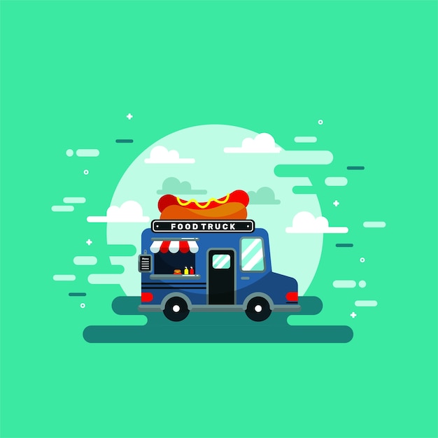 Vector food truck illustration