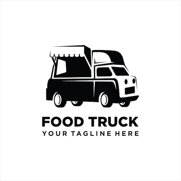 푸드 트럭 로고 템플릿 길거리 음식 카트 벡터 디자인 레트로 푸드 트럭 로고