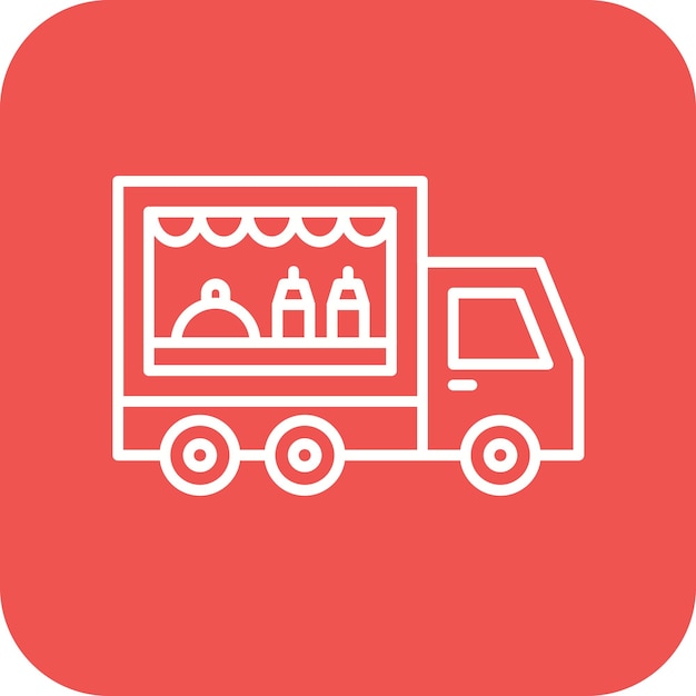 Икона вектора продовольственного грузовика может быть использована для набора икон уличного рынка